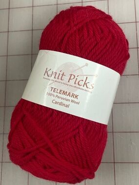 Knit Picks Telemark Yarn Cardinal Red 100% Wool Sport Weight 50g / 103 yards